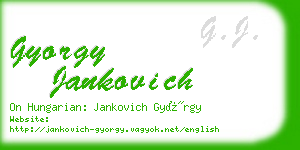 gyorgy jankovich business card